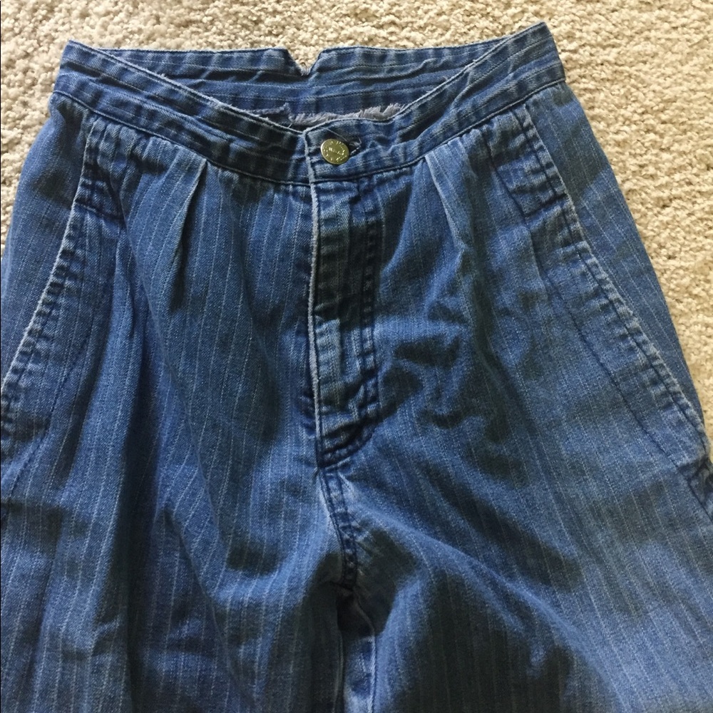 Vintage high waisted striped jeans